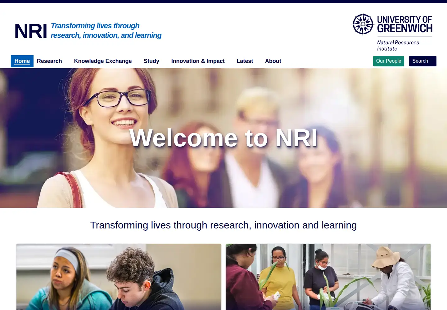 Captured homepage of nri.org in the current scan