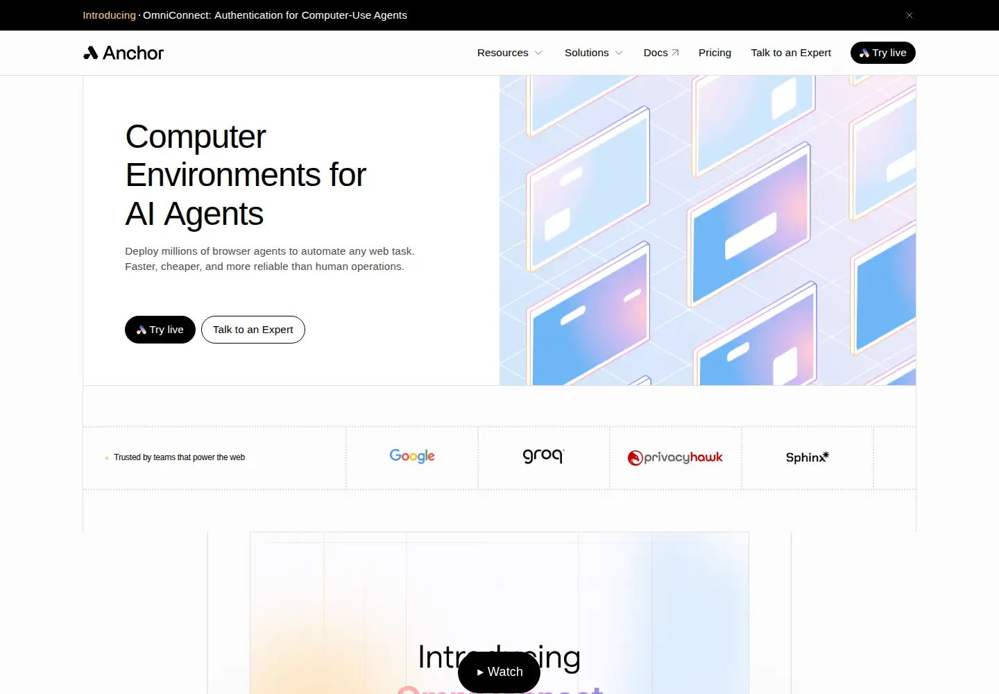 Screenshot of anchorbrowser.io