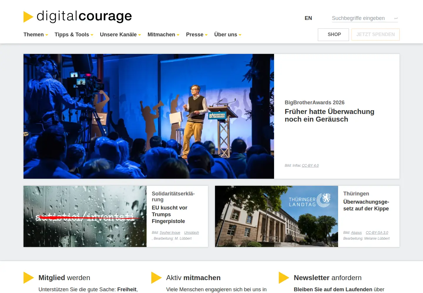 Screenshot of digitalcourage.de