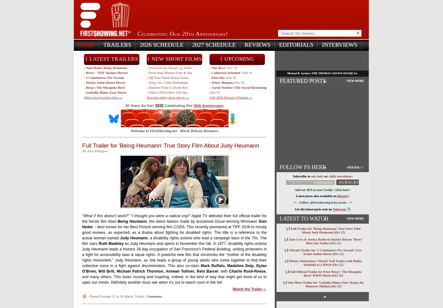 Screenshot of firstshowing.net