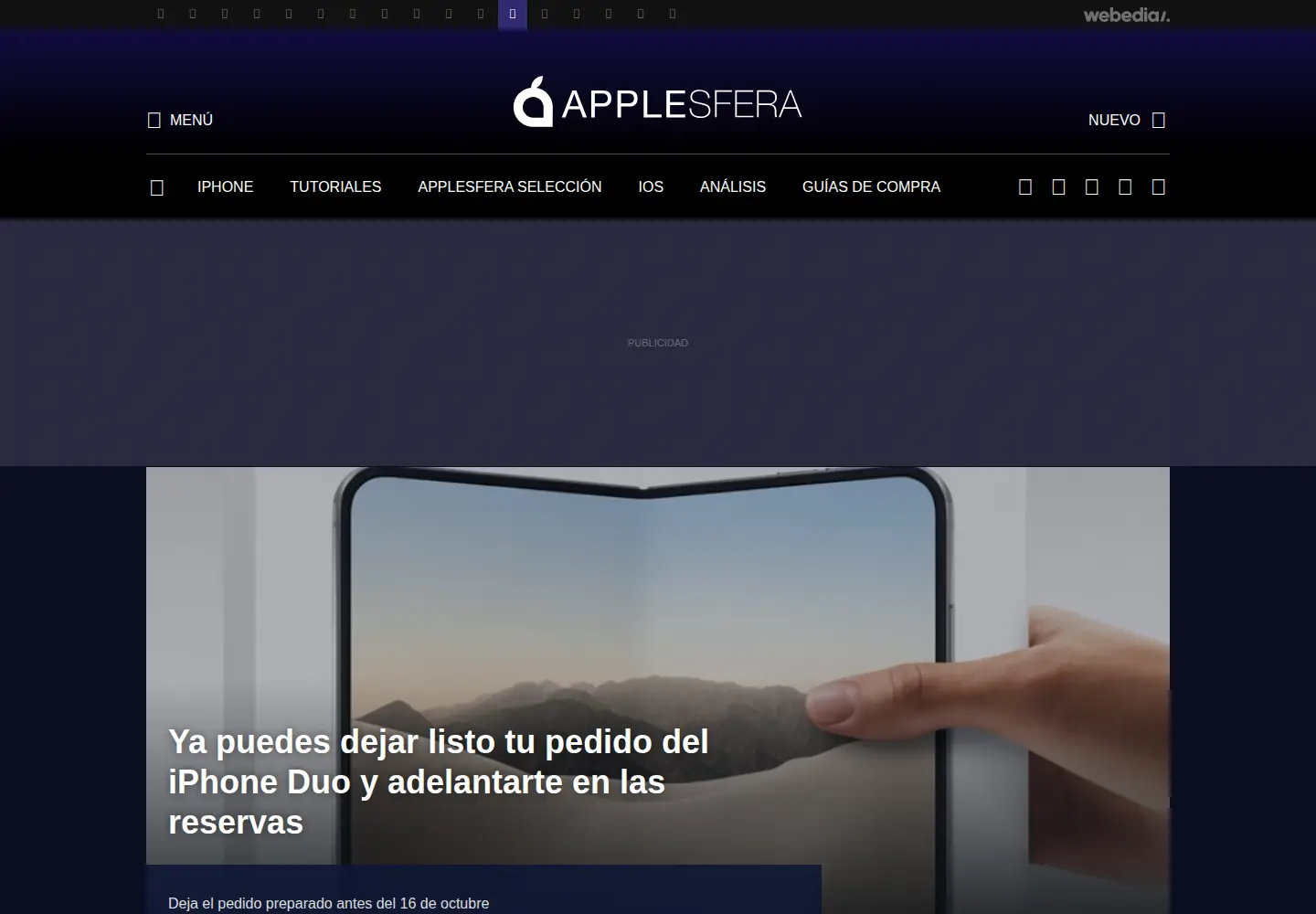 Screenshot of applesfera.com