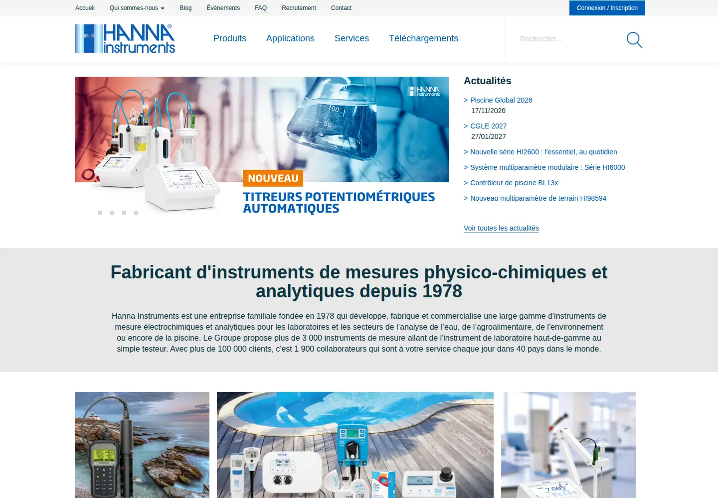 Captured homepage of hannainst.com in the current scan