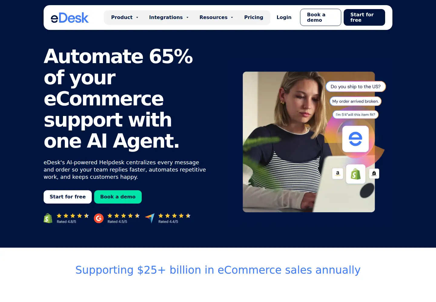 Captured homepage of edesk.com in the current scan