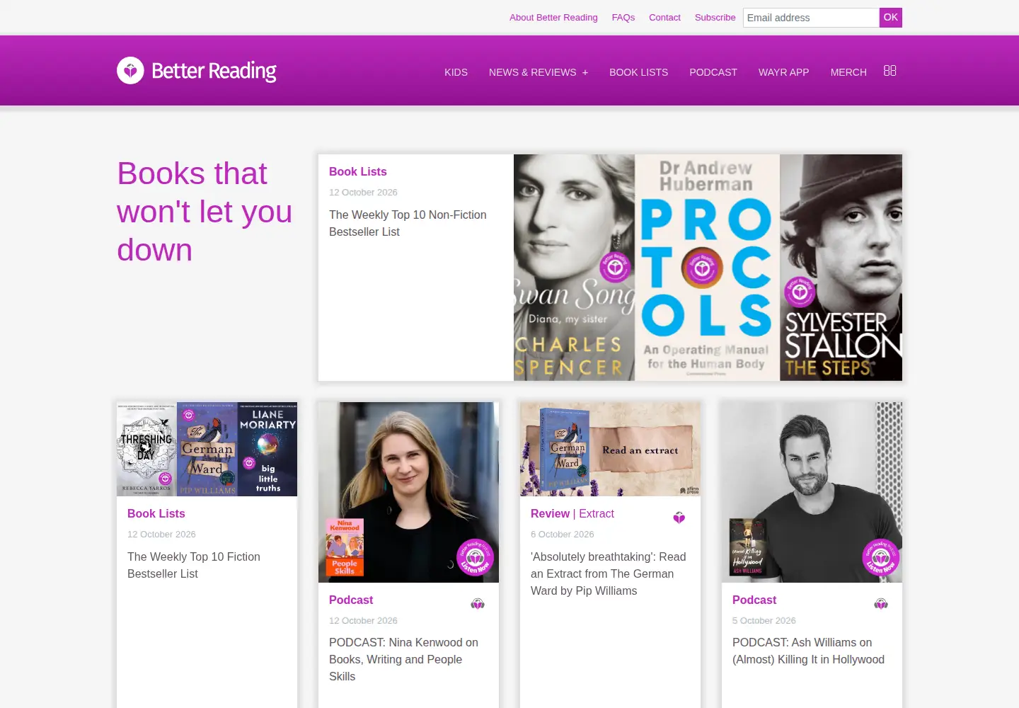 Screenshot of betterreading.com.au