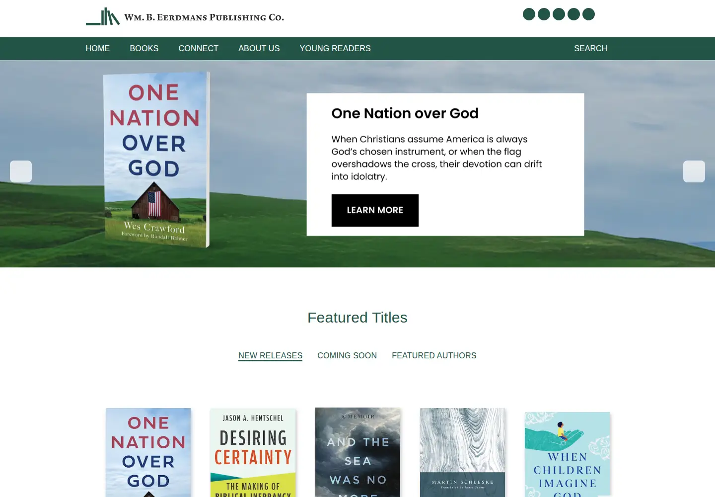 Captured homepage of eerdmans.com in the current scan