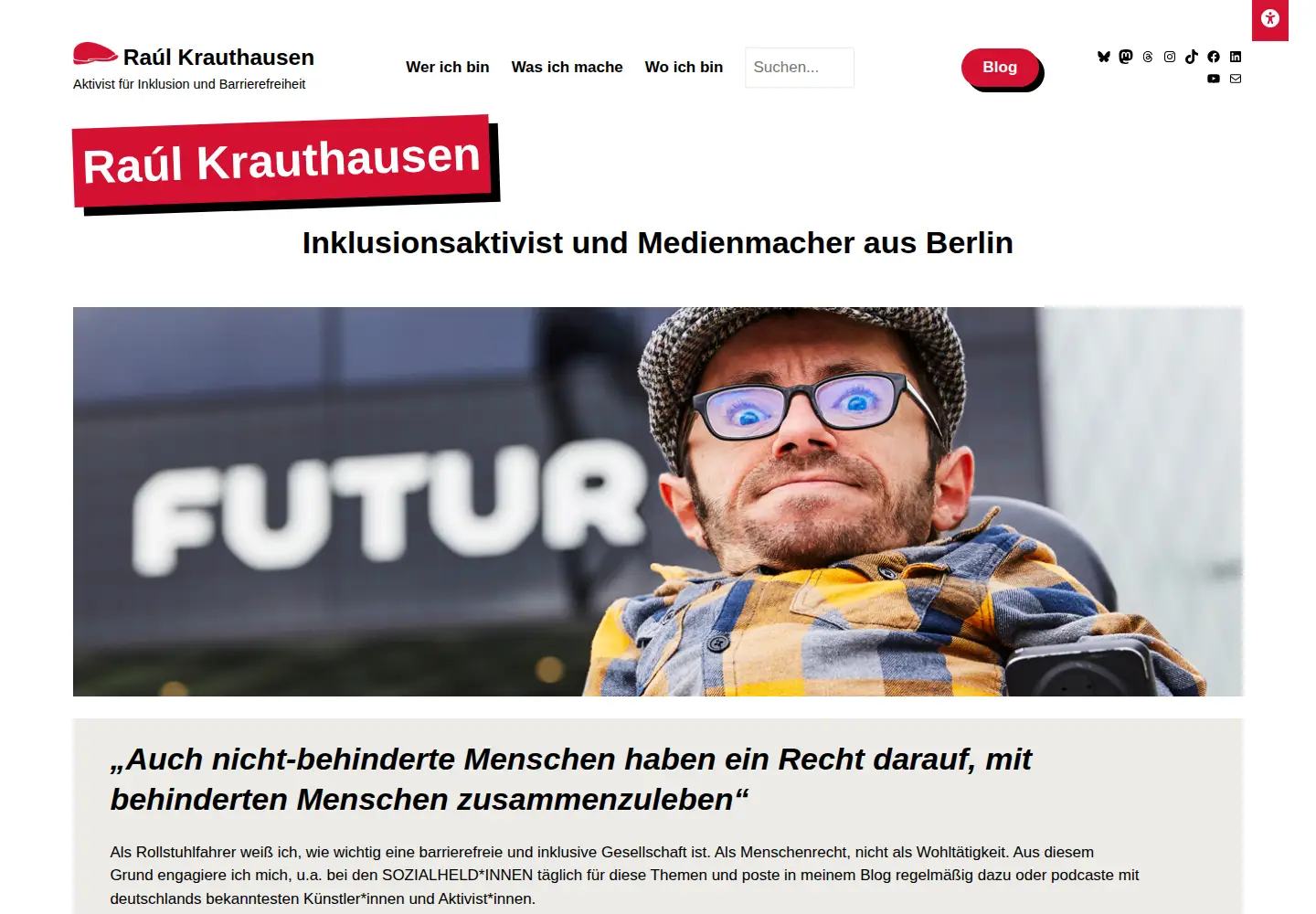 Captured homepage of raul.de in the current scan