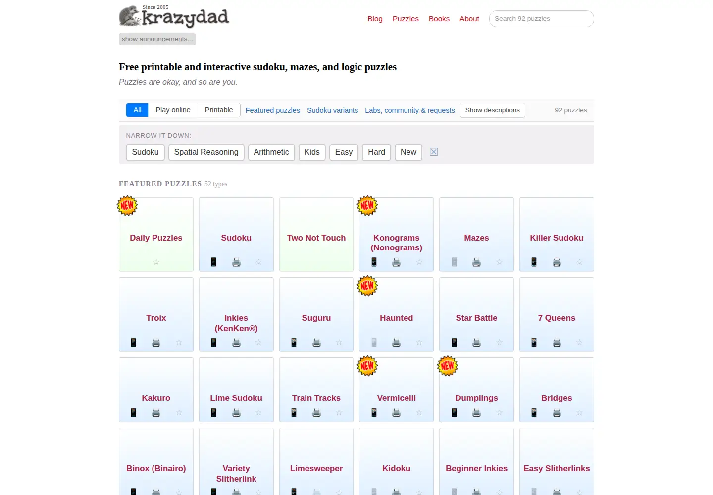 Screenshot of krazydad.com