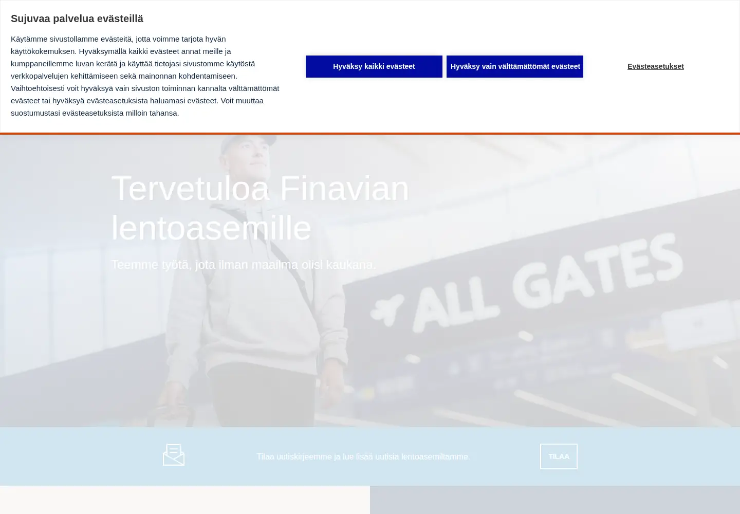 Captured homepage of finavia.fi in the current scan
