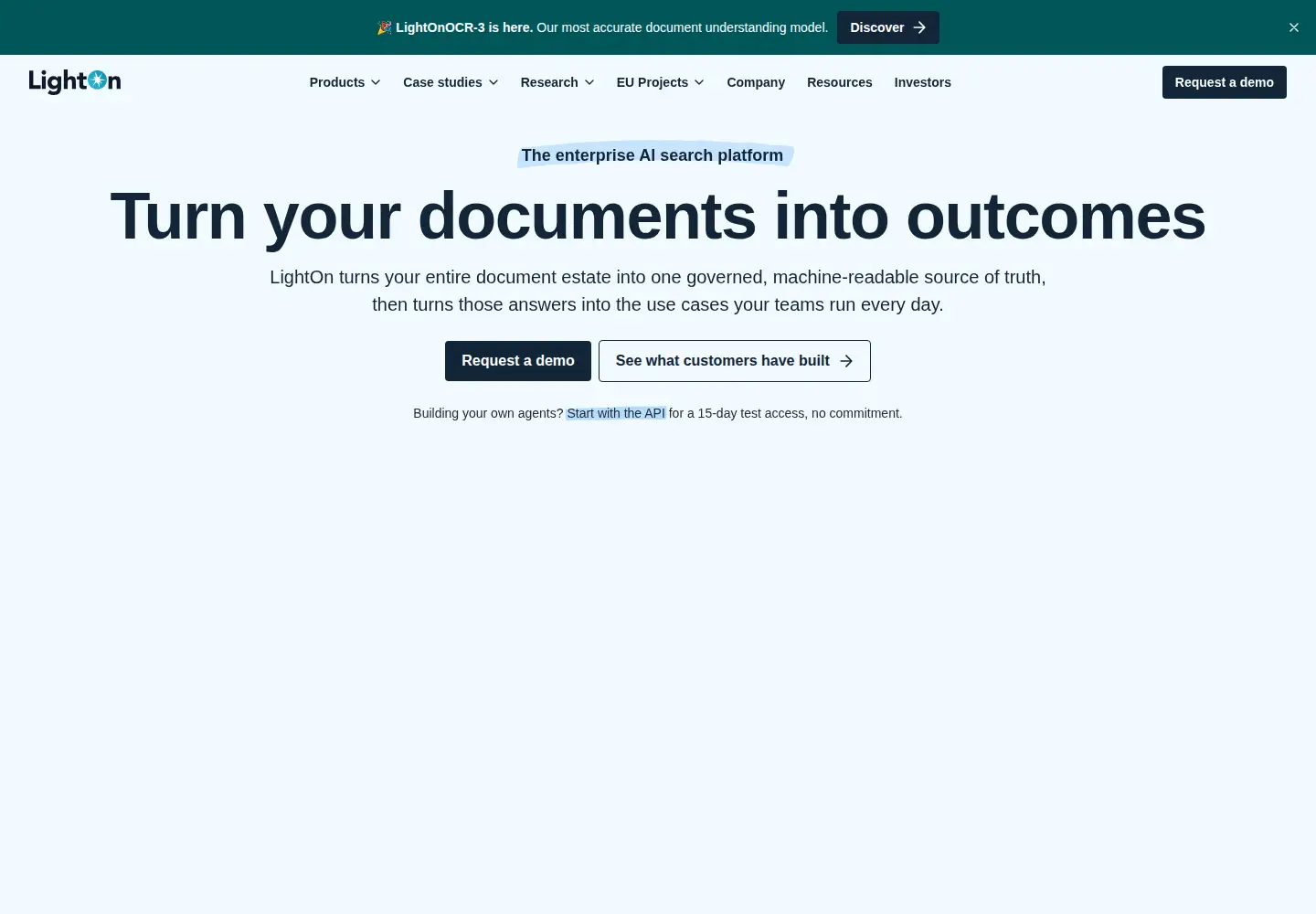 Captured homepage of lighton.ai in the current scan