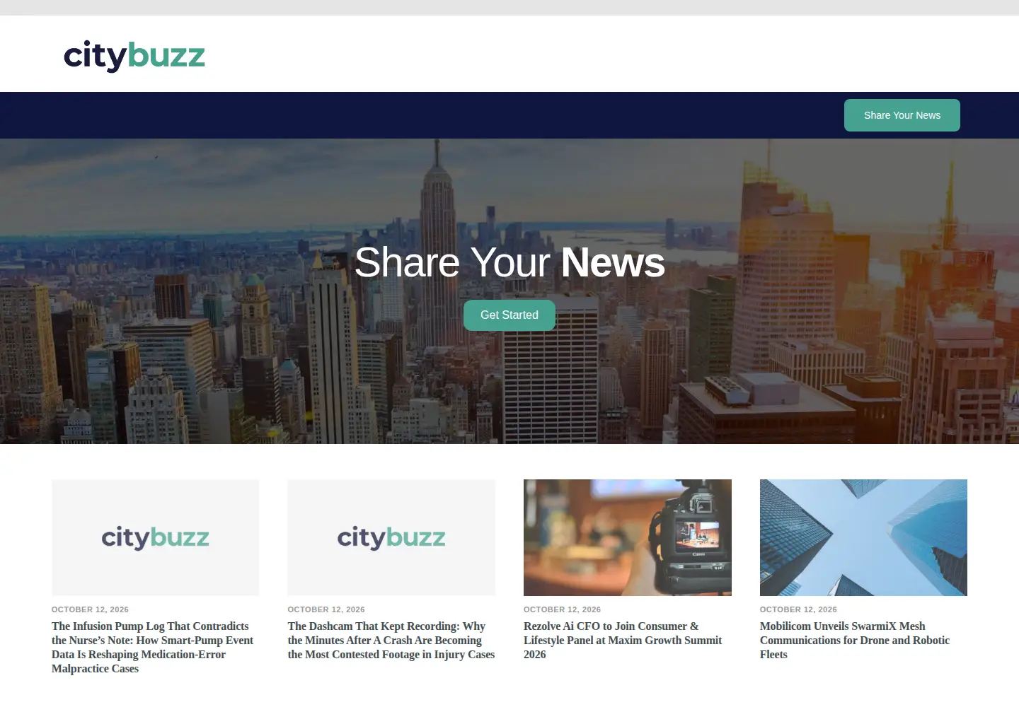 Captured homepage of citybizlist.com in the current scan