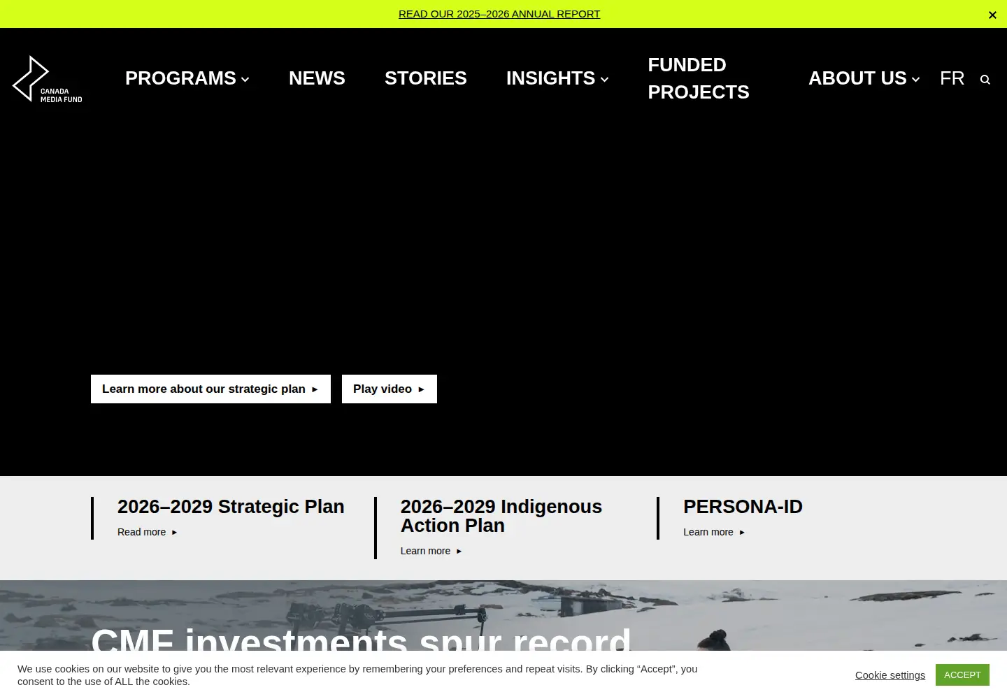 Captured homepage of cmf-fmc.ca in the current scan