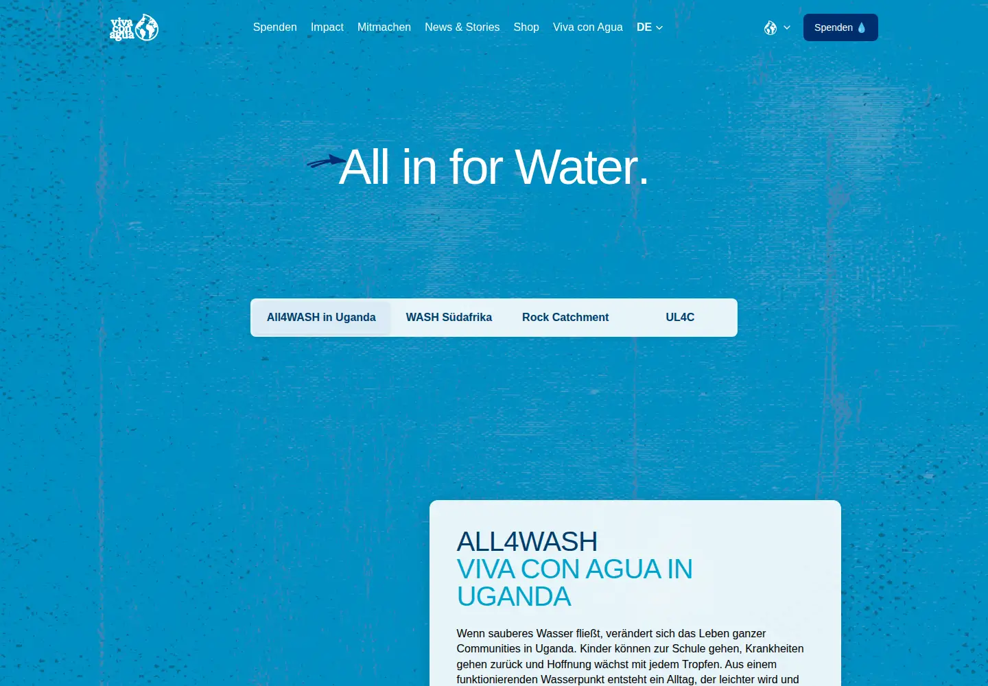 Captured homepage of vivaconagua.org in the current scan