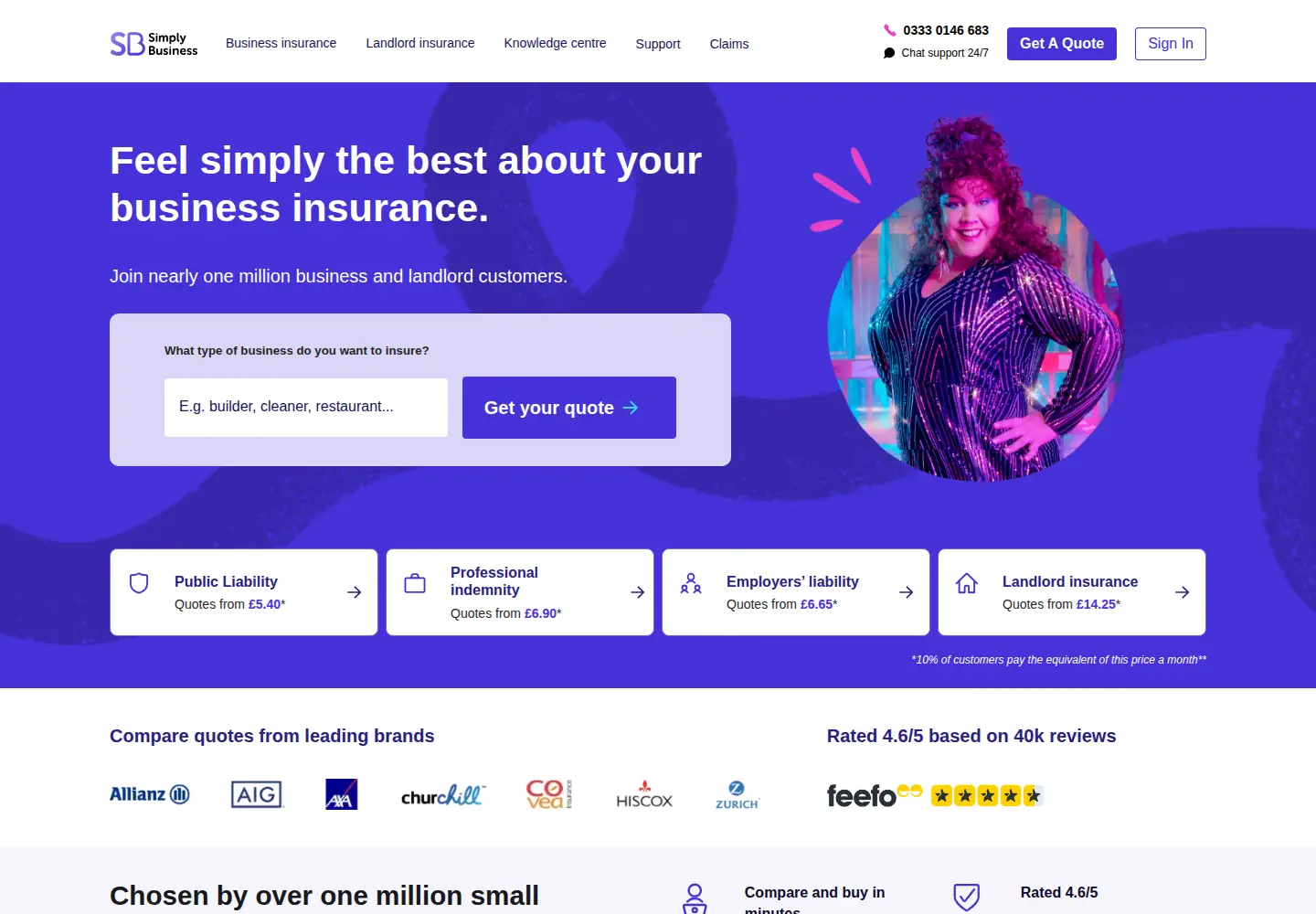 Screenshot of simplybusiness.co.uk