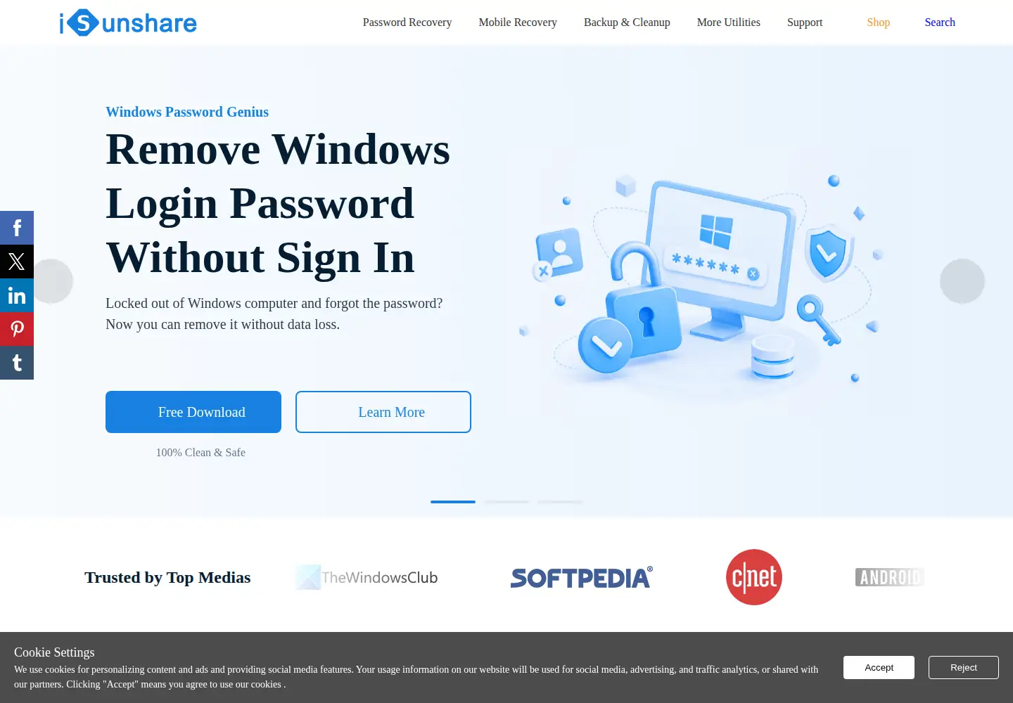 Screenshot of isunshare.com
