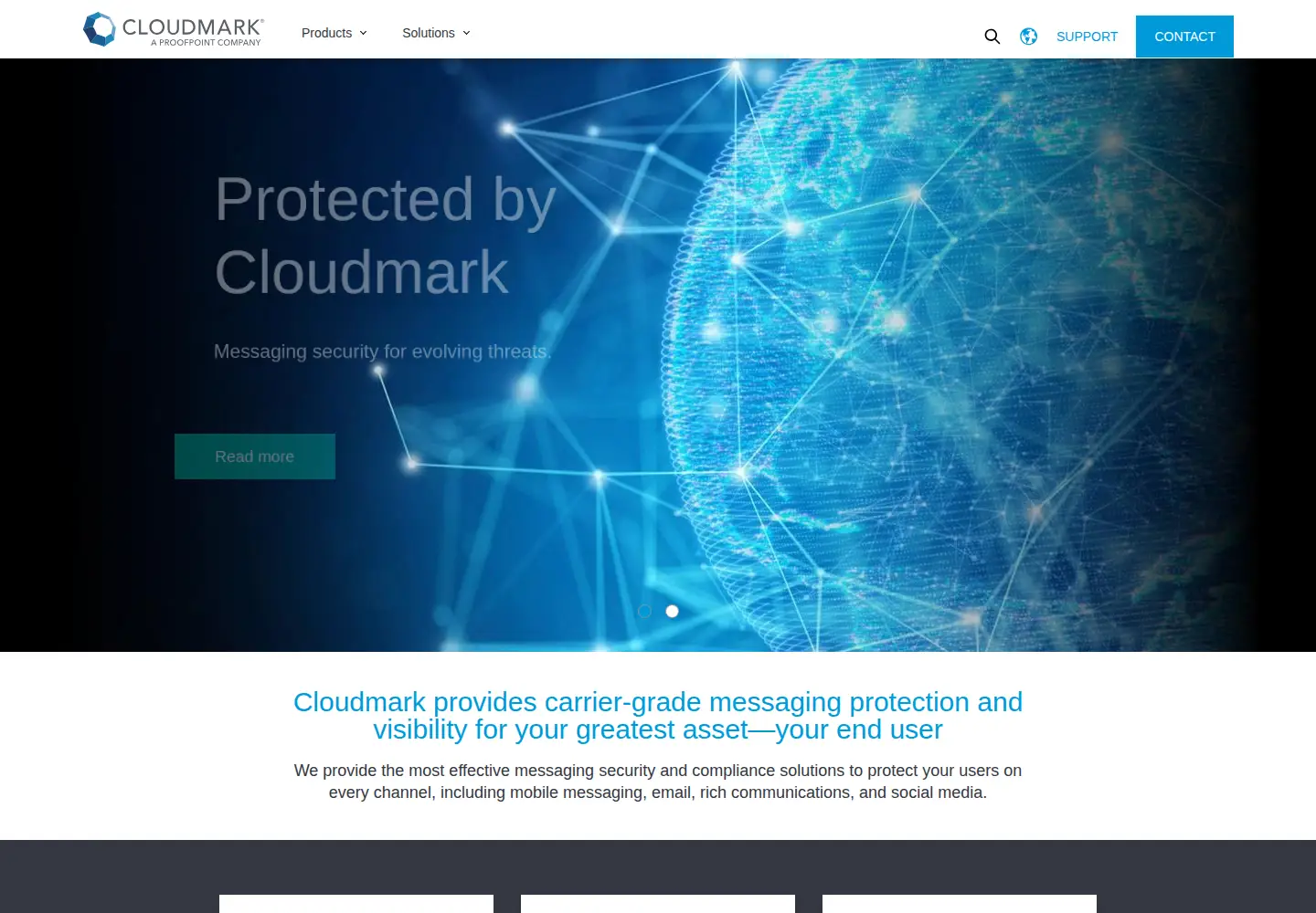 Captured homepage of cloudmark.com in the current scan