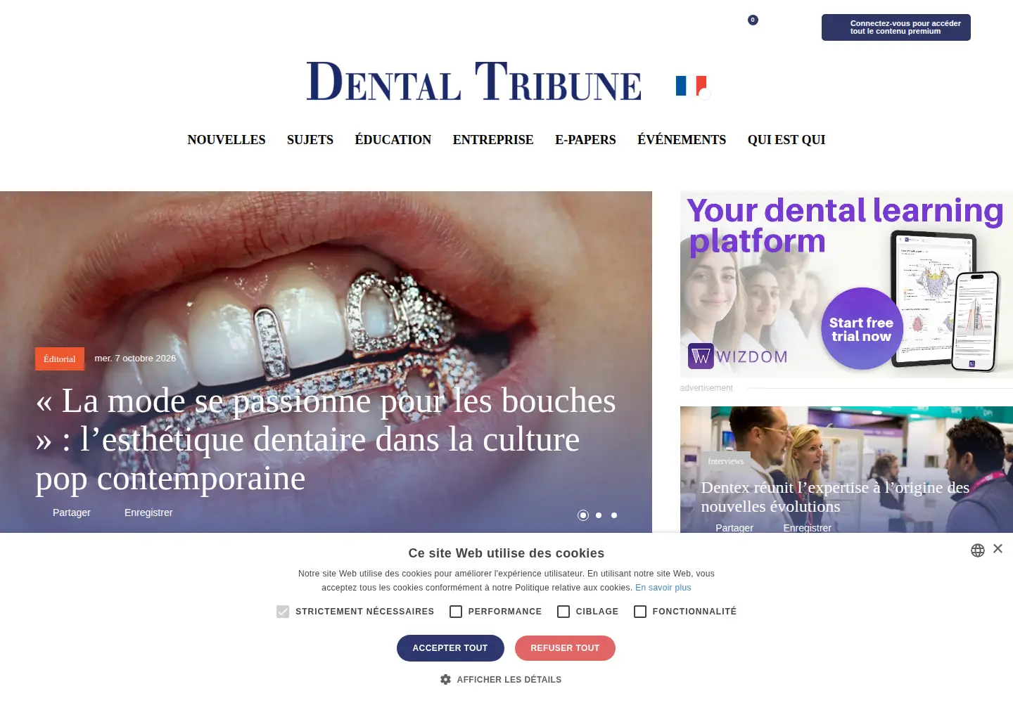 Screenshot of dental-tribune.com