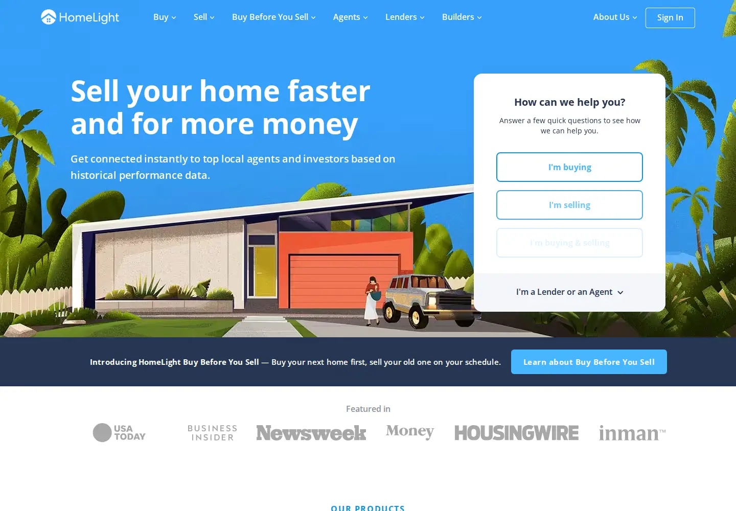 Captured homepage of homelight.com in the current scan