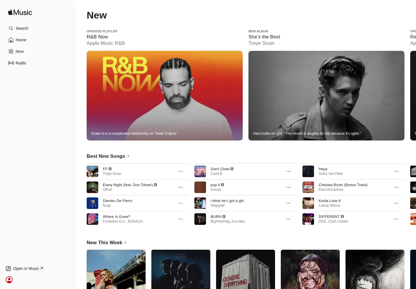 Screenshot of applemusic.com