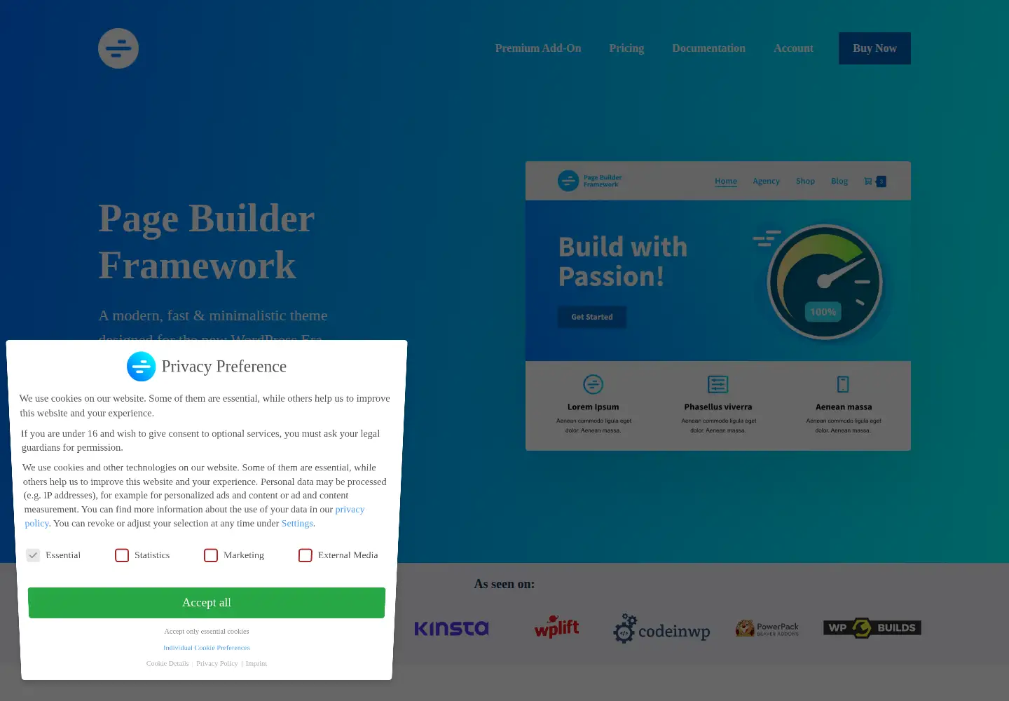 Screenshot of wp-pagebuilderframework.com