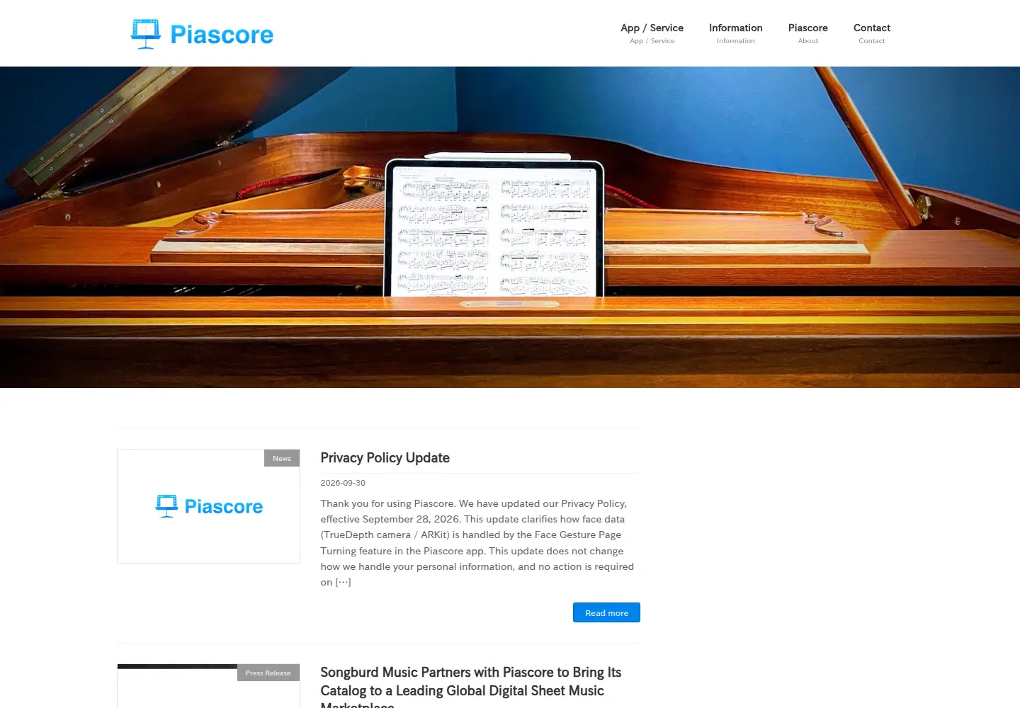 Screenshot of piascore.com