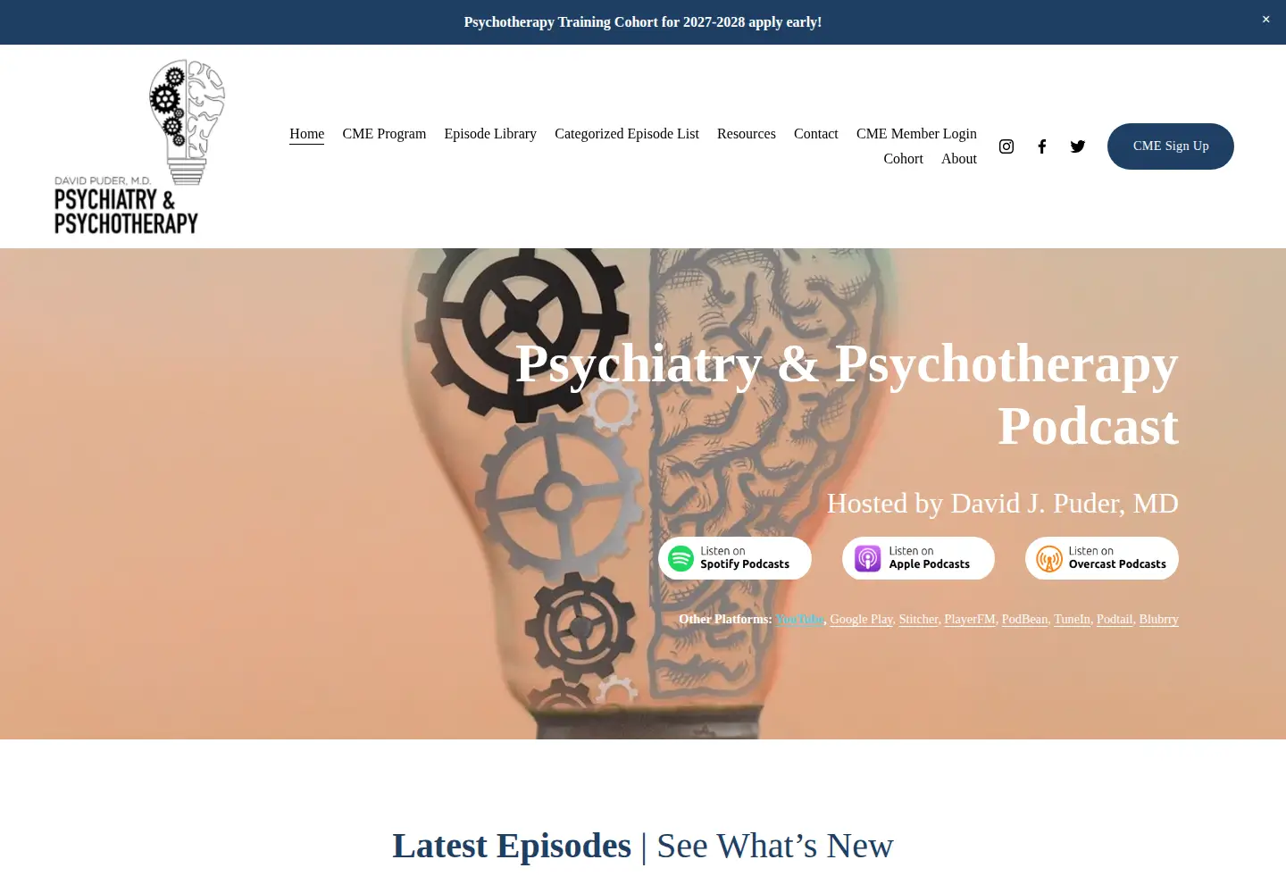 Screenshot of psychiatrypodcast.com