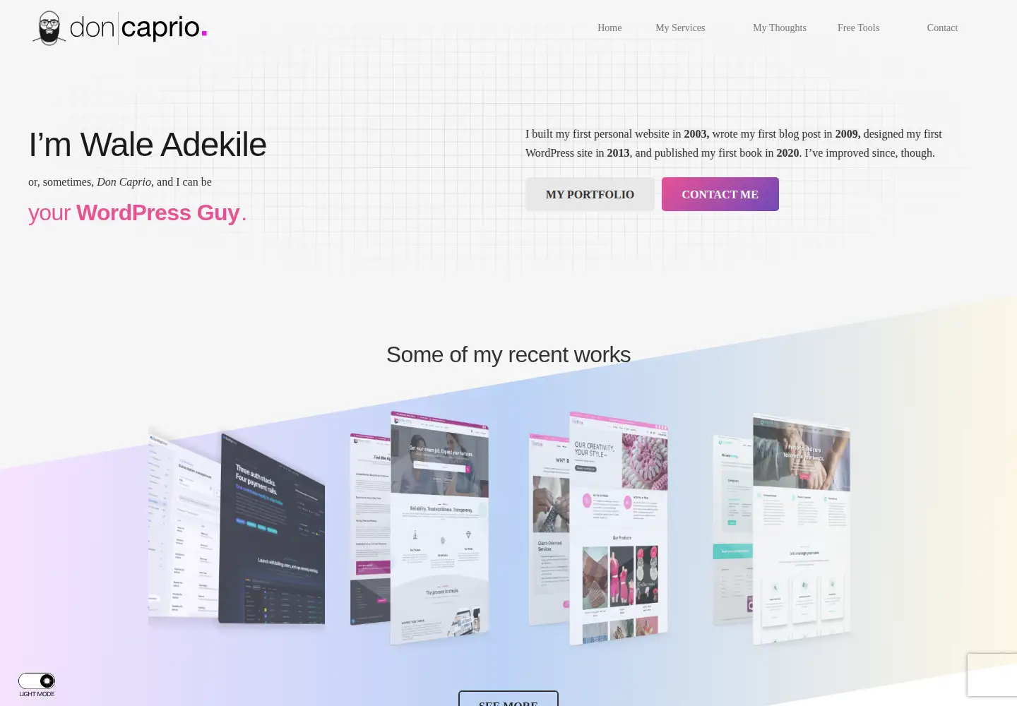 Screenshot of doncaprio.com