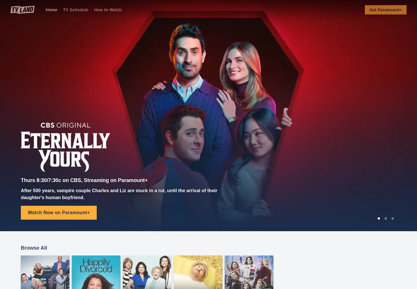 Captured homepage of tvland.com in the current scan