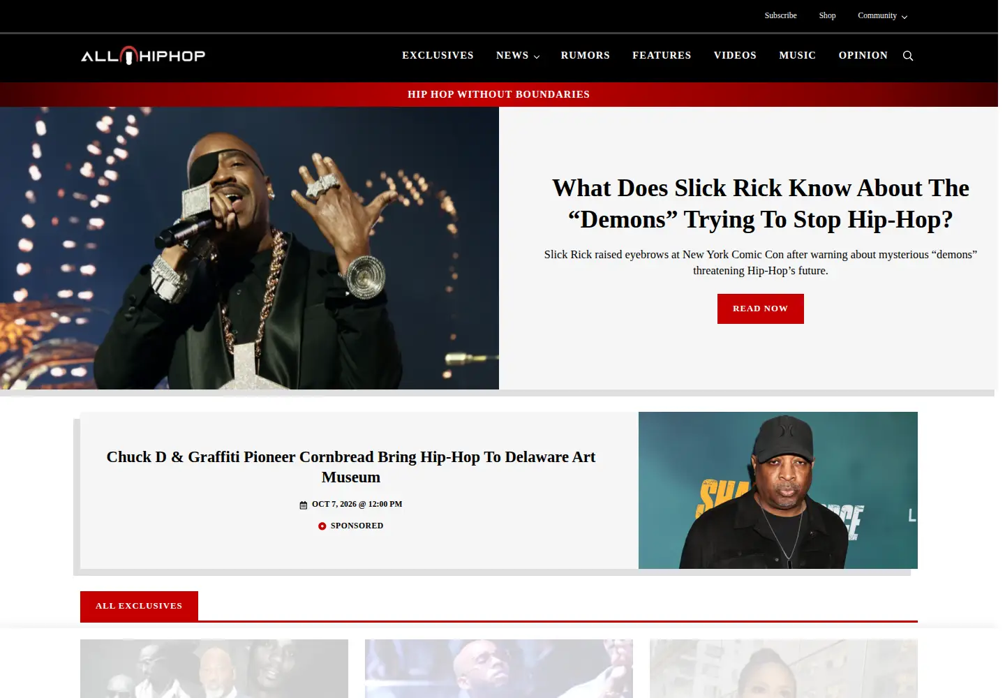 Screenshot of allhiphop.com