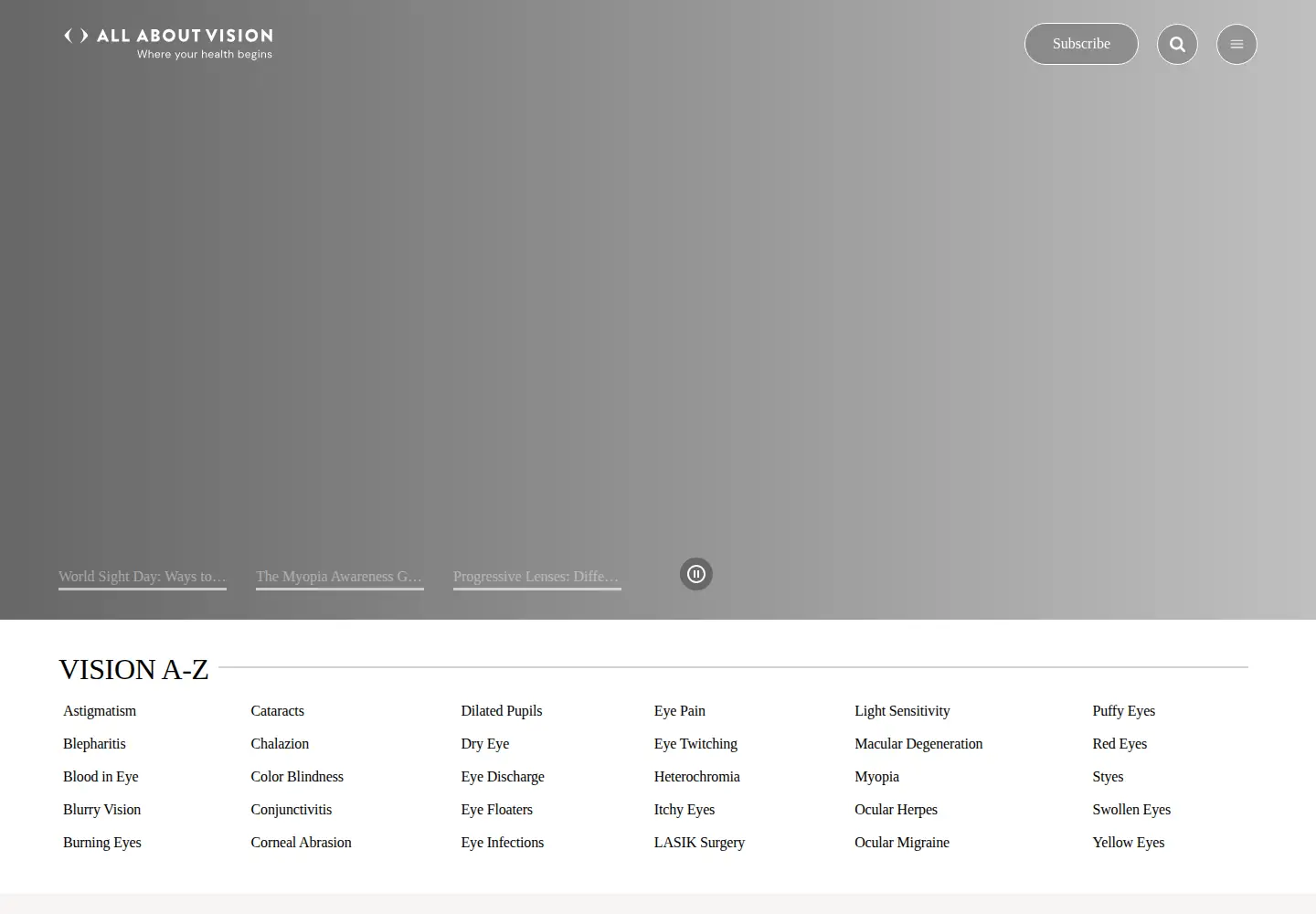 Screenshot of allaboutvision.com