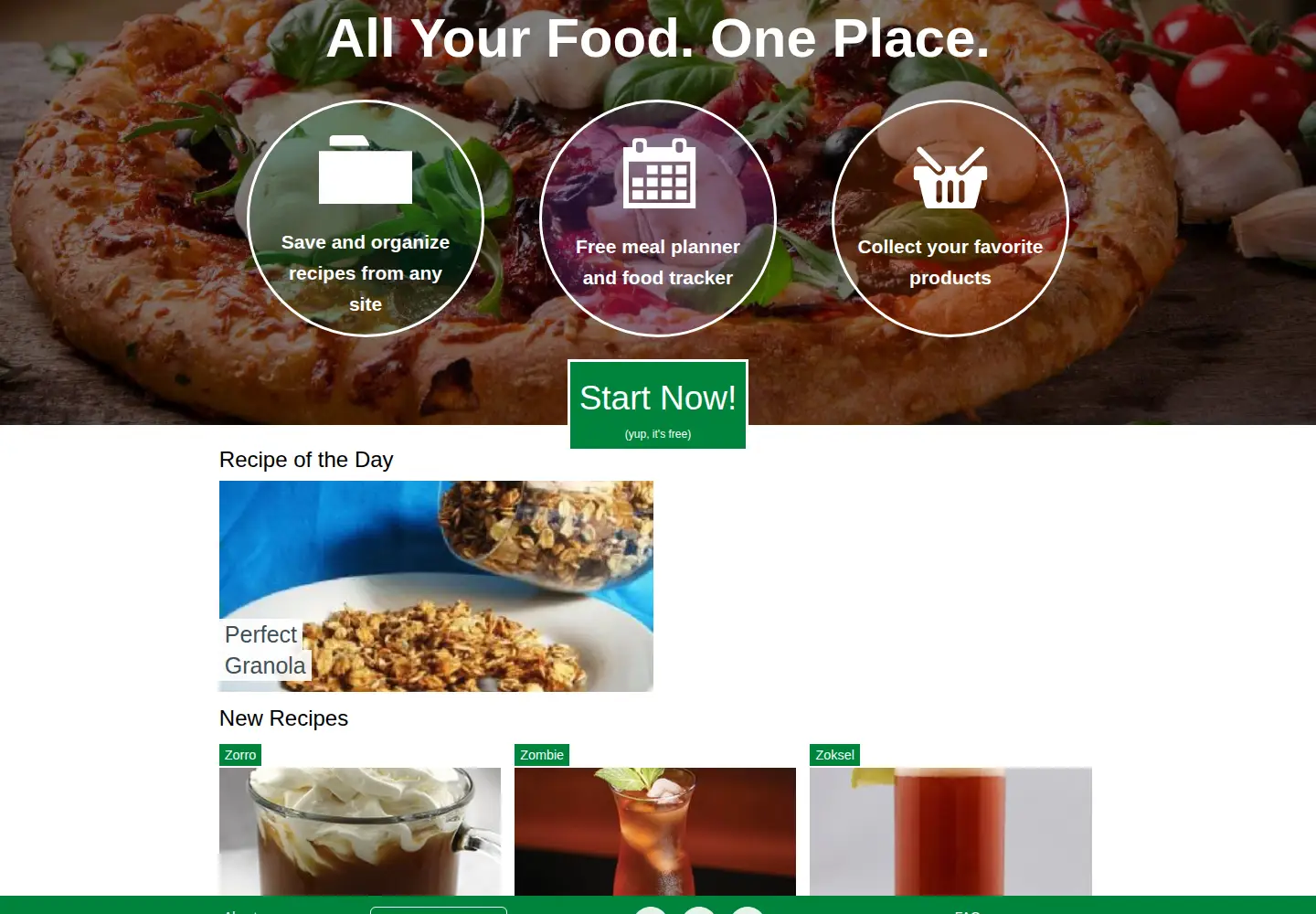 Screenshot of spoonacular.com