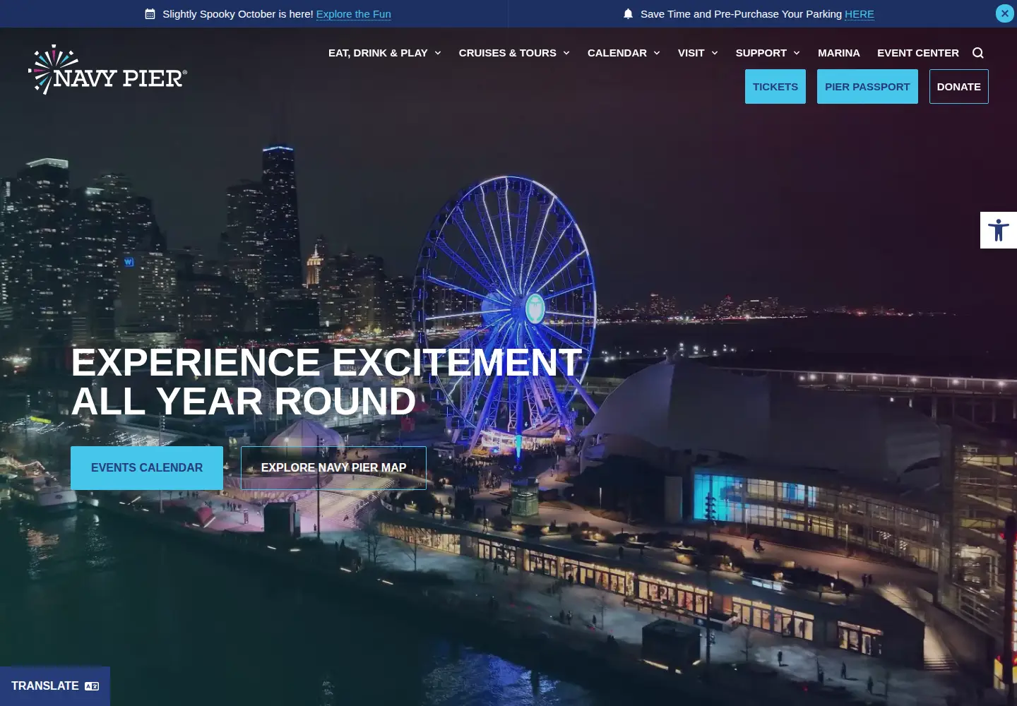 Captured homepage of navypier.org in the current scan