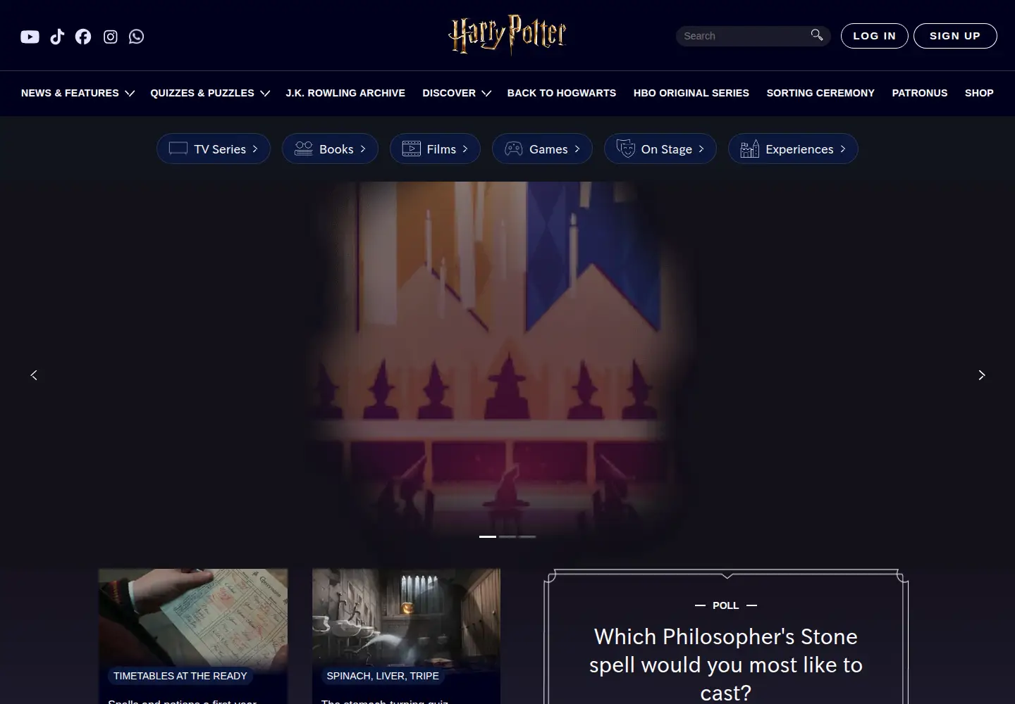 Screenshot of harrypotter.com