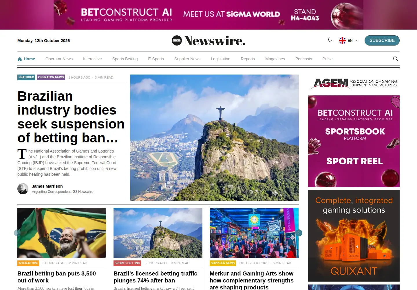 Screenshot of g3newswire.com