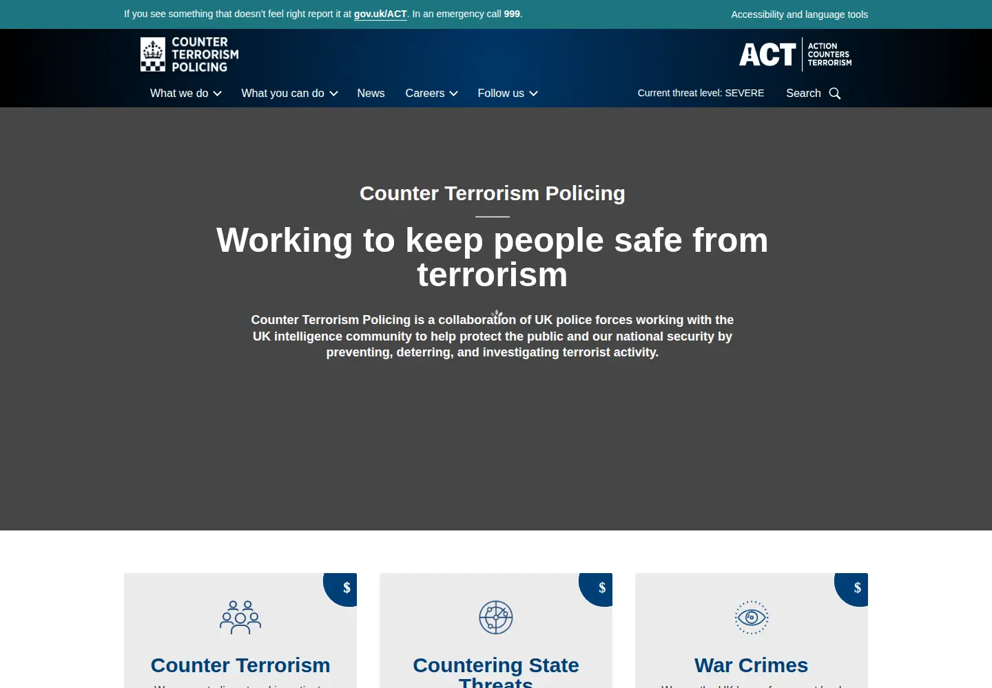 Screenshot of counterterrorism.police.uk