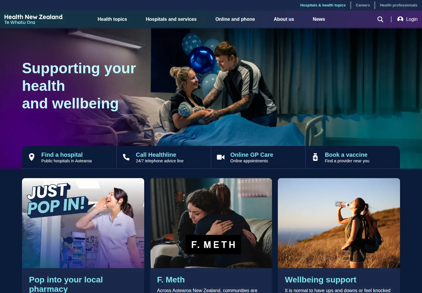 Screenshot of tewhatuora.govt.nz