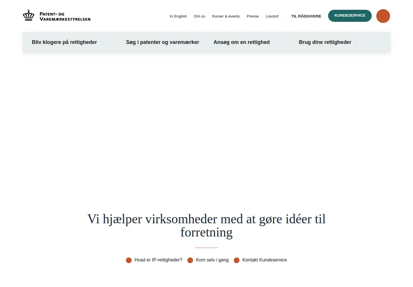 Captured homepage of dkpto.dk in the current scan