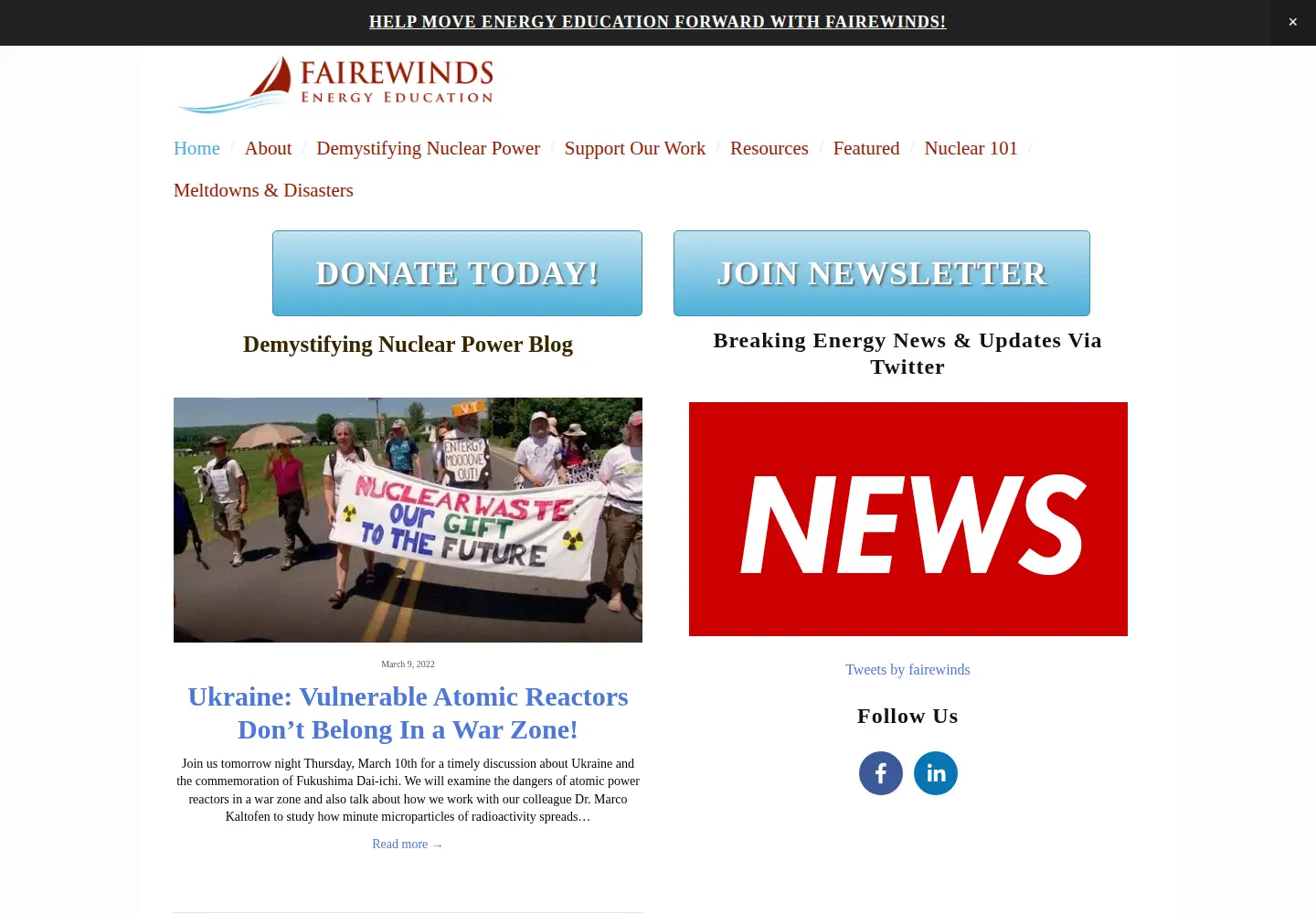 Screenshot of fairewinds.org
