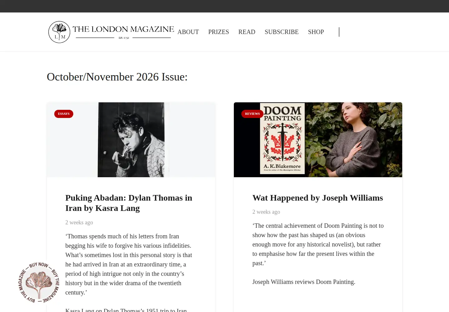 Screenshot of thelondonmagazine.org