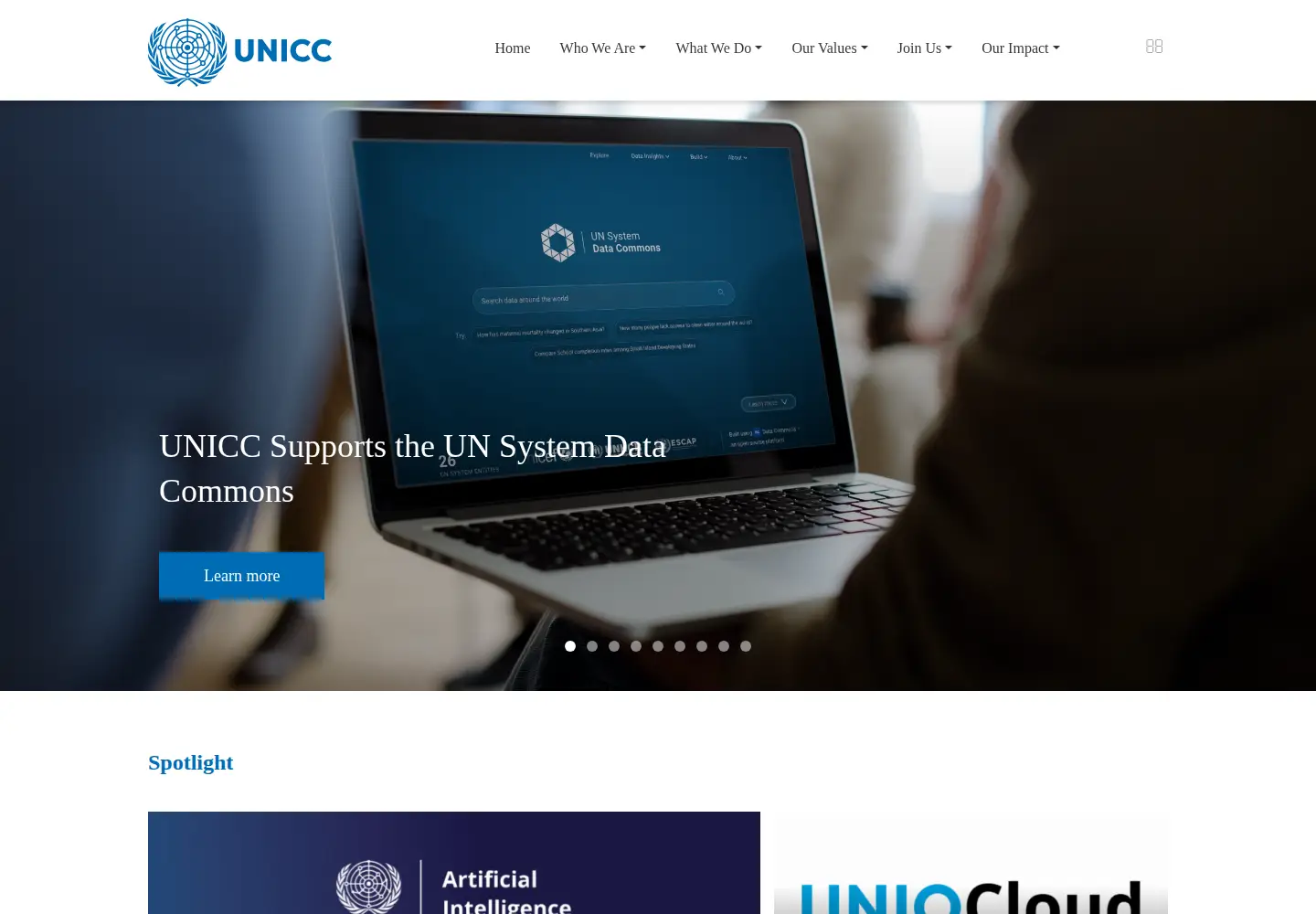 Screenshot of unicc.org