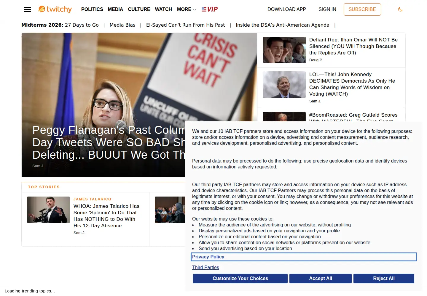 Screenshot of twitchy.com