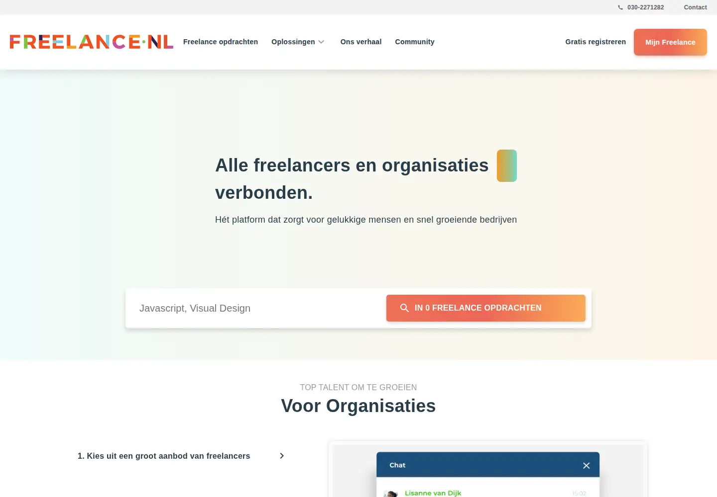 Screenshot of freelance.nl