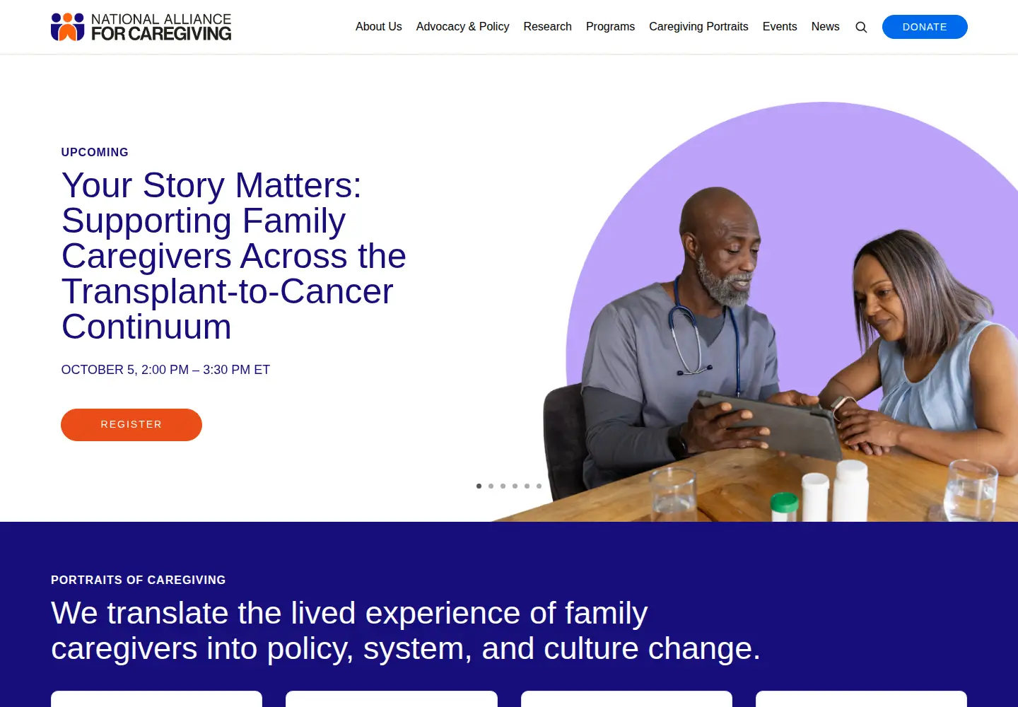 Screenshot of caregiving.org