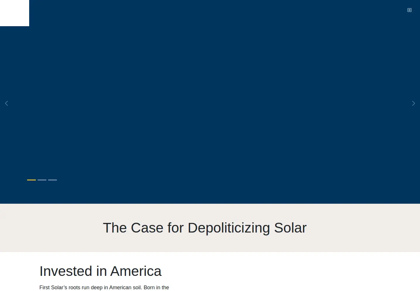 Captured homepage of firstsolar.com in the current scan