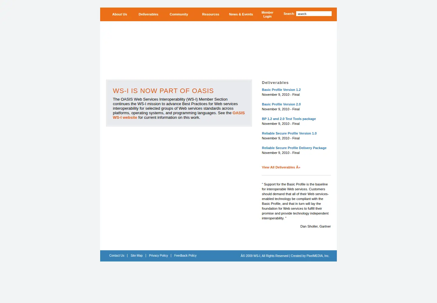Screenshot of ws-i.org