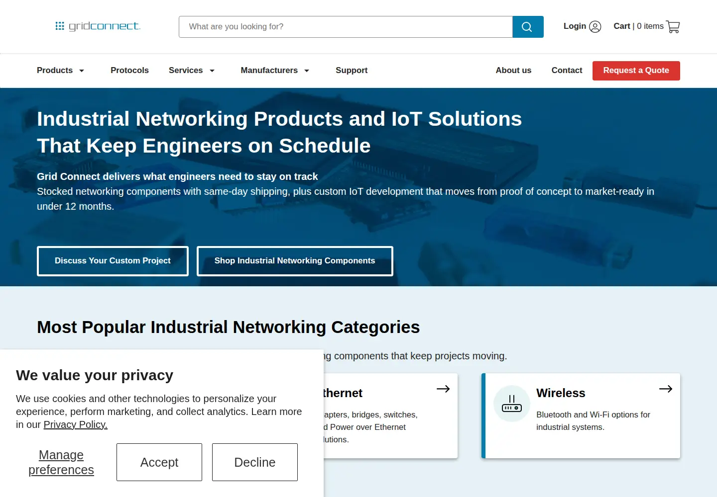 Captured homepage of gridconnect.com in the current scan