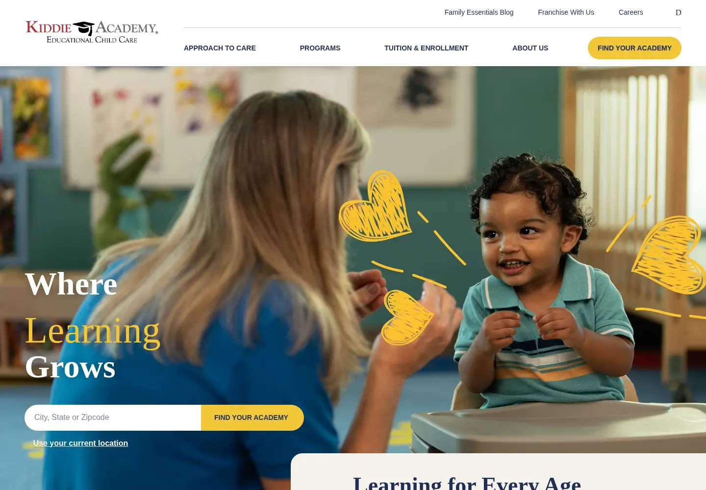 Screenshot of kiddieacademy.com
