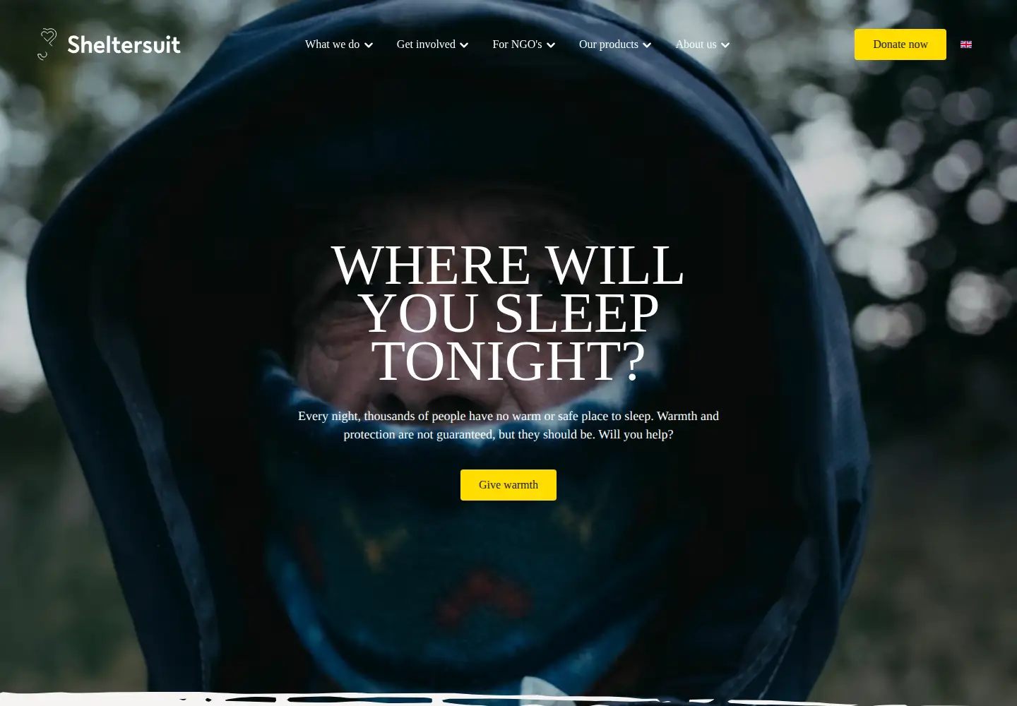 Captured homepage of sheltersuit.com in the current scan