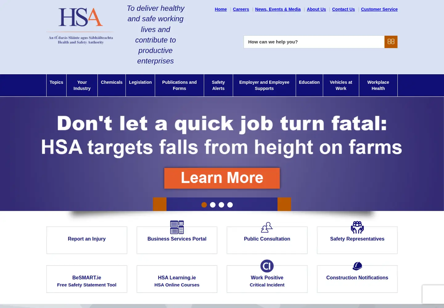 Screenshot of hsa.ie