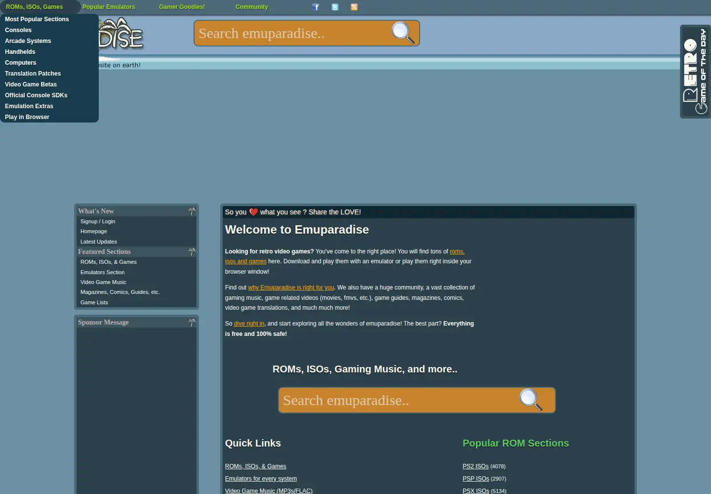 Screenshot of emuparadise.me