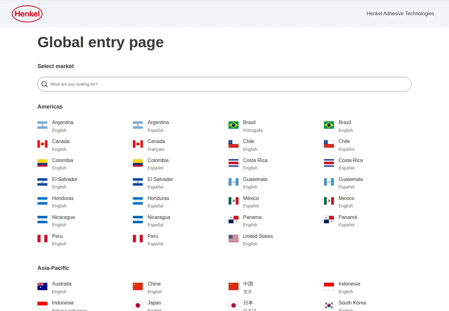 Screenshot of henkel-adhesives.com